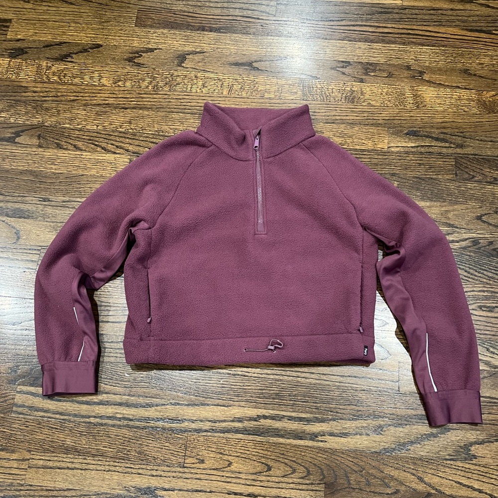 New FWD Women's Push Active Mock Neck Half Zip Sweater Burgundy Size Small